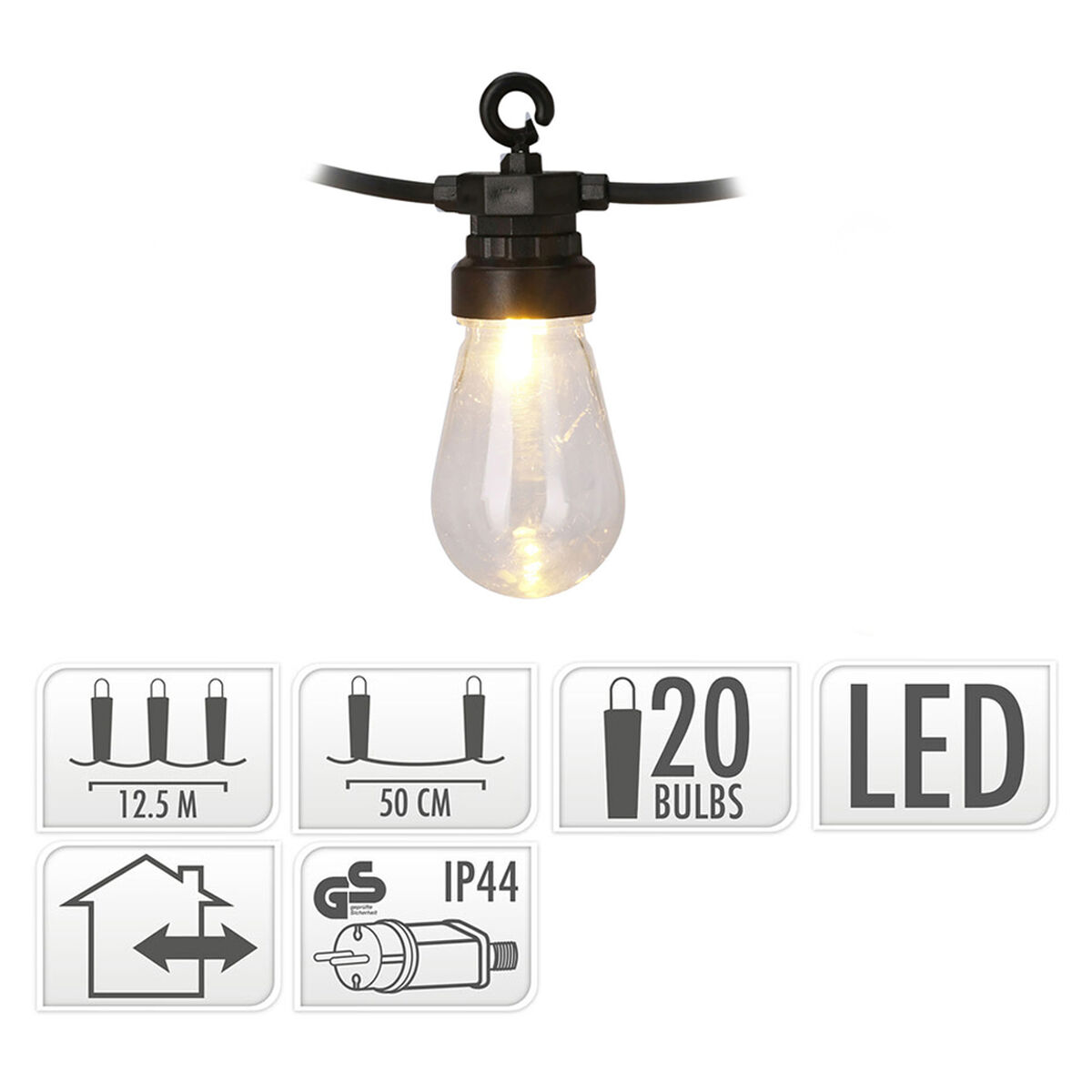 Bollenslinger LED Party Lighting Vintage Warm wit 12,5 m
